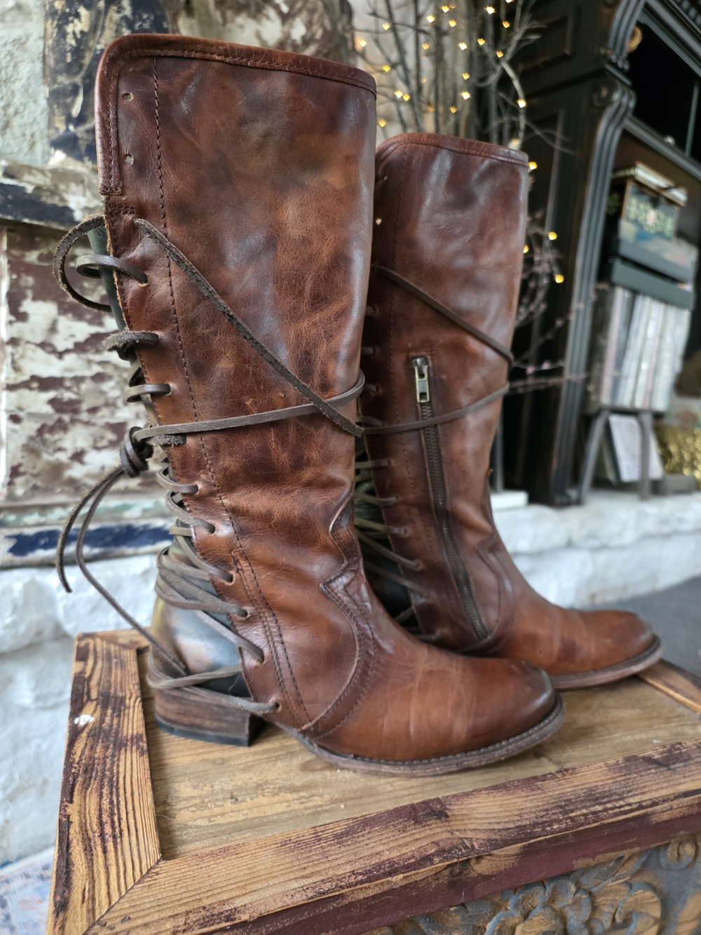 Freebird by Steven Brown Lace-Up Tall Leather Boots - Picture 10 of 11